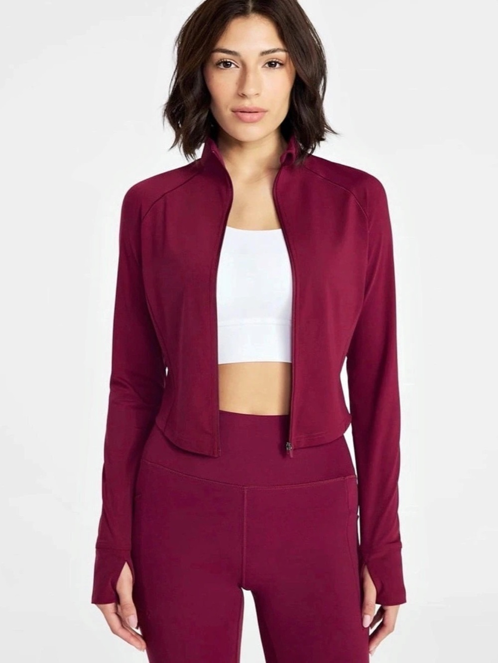 Avia SoftSculpt Crop Jacket Cropped Zip Jacket in Purple Like New
